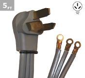 6/2-8/1 SRDT 50 Amp 5 Ft. 3 Wire Range Cord Kit
