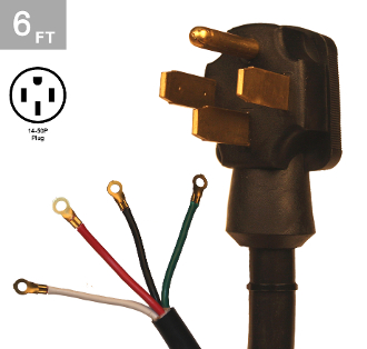 6/2-8/2 SRDT 50 Amp 6 Ft. 4 Wire Range Cord Kit